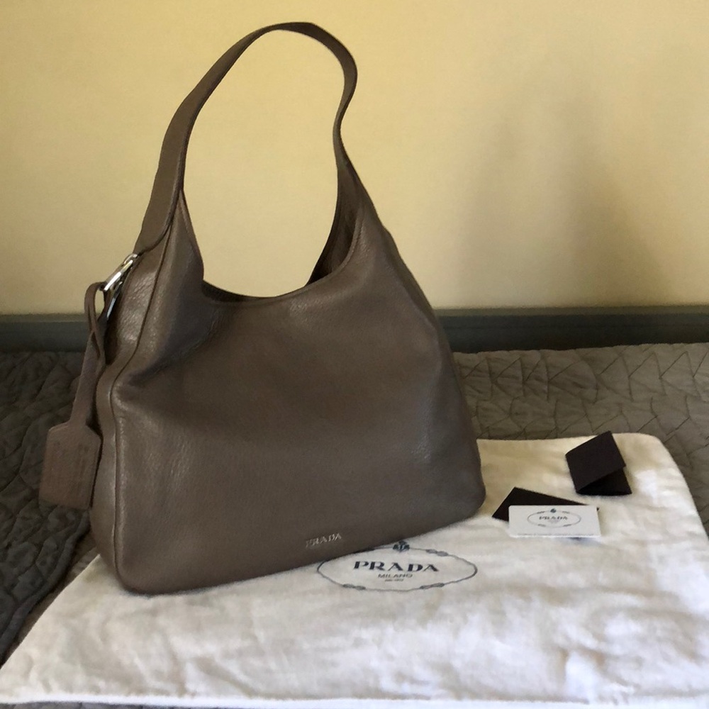 Brand New Prada Zipper Detail Hobo Bag